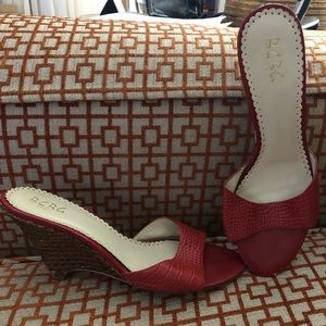 Beautiful pair of step Red sandal, step in. Size 9 1/2 by BCBG